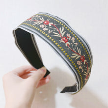 Load image into Gallery viewer, Ethnic Style Embroidery Headband, Retro Hair Accessories, Knotted in The Middle, Wide Edge Headband

