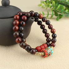 Load image into Gallery viewer, Tibetan Nepalese Green Sandalwood Bracelet Men&#39;s and Women&#39;s Retro Ethnic Style Natural Sour Branch Multi-circle Buddha Bead Bracelet
