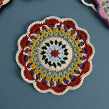 Load image into Gallery viewer, Non-slip Hand-woven Exquisite Large Coaster Sweet Wool Crocheted Vase Mat New Handmade Knitted Flower
