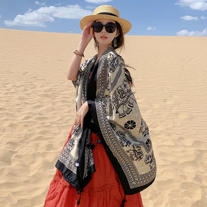 Outdoor Leisure Ethnic Style Comfortable Breathable Scarf Big Shawl