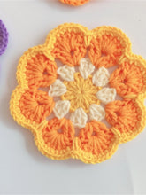Load image into Gallery viewer, Hand-crocheted Coaster Cute Phoenix Tail Flower Coaster Tea Mat Wool Woven Hand Crochet Flower Piece
