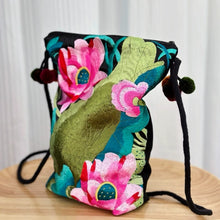 Load image into Gallery viewer, Lotus Embroidery, Embroidery Change Bag, Literary and Artistic Fan Embroidery Gift Bag
