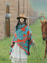 Load image into Gallery viewer, Nepal Cashew Flower Shawl Ethnic Style Scarf Cape Female Thickened Warm Cape

