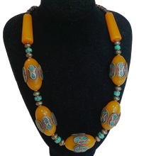 Load image into Gallery viewer, Ethnic Style Tibetan Accessories, Imitation Beeswax Oversized Nepalese Copper Bead Handmade Short Necklace, Sweater Chain
