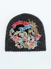 Load image into Gallery viewer, Ethnic Style Phoenix Embroidery Women's Headscarf Cover White Autumn Hat Hollow Knitting Heap Headscarf Woven Hat
