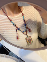 Load image into Gallery viewer, Zajiram Thangka Pendant with Tibetan Handmade Glass Necklace Rop
