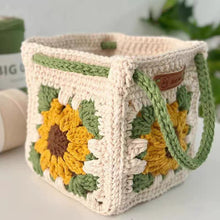 Load image into Gallery viewer, Grid Small Square Bag Wool Knitting Bag
