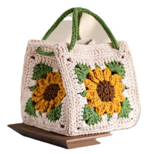 Load image into Gallery viewer, Grid Small Square Bag Wool Knitting Bag
