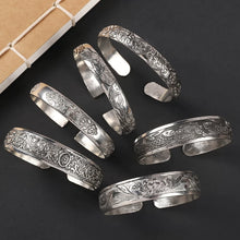 Load image into Gallery viewer, Handmade Miao Silver Old Bracelet Female Ethnic Style Retro Court Chinese Sculpture Ancient Silver Bracelet Personality Exotic Bracelet
