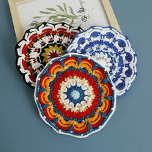 Load image into Gallery viewer, Non-slip Hand-woven Exquisite Large Coaster Sweet Wool Crocheted Vase Mat New Handmade Knitted Flower
