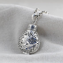 Load image into Gallery viewer, S925 Silver Double-sided Hollow Retro Lotus Sachet Pendant Can Be Opened To Expand Aromatherapy Necklace Gawu Box
