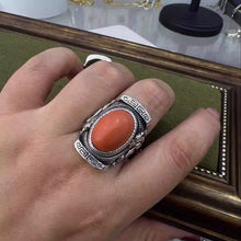 Load image into Gallery viewer, The Latest Tibetan Element Ring, Large Oval Retro Saddle, Back-shaped Ethnic Style Fashion Ring
