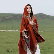 Load image into Gallery viewer, Big Cape, Comfortable Breathable Scarf, Ethnic Style Shawl Cape
