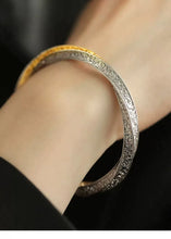 Load image into Gallery viewer, 925 Silver Retro New Color Matching Tang Grass Pattern Mobius Bracelet Ethnic Style Female Niche Design High Sense
