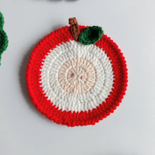 Load image into Gallery viewer, Hand-crocheted Christmas Coaster Wool Love Apple Coaster Christmas Gift
