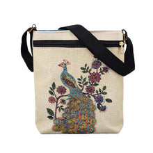 Load image into Gallery viewer, Woven Flower Cloth Bags, Retro Mobile Phone Change Bags, Two-layer Black Belts
