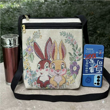 Load image into Gallery viewer, Woven Flower Cloth Bags, Retro Mobile Phone Change Bags, Two-layer Black Belts
