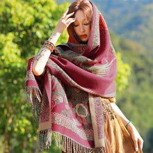 Load image into Gallery viewer, Retro Ethnic Grassland Tibet Blanket Shawl Thick Scarf
