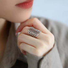 Load image into Gallery viewer, 925 Silver Retro New Hollow Pattern Vine Ring Opening Adjustment Women's Niche Design High Sense
