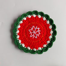 Load image into Gallery viewer, Hand-crocheted Christmas Coaster Wool Love Apple Coaster Christmas Gift
