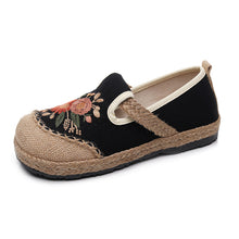 Load image into Gallery viewer, Embroidered Shoes Fisherman Shoes Cart Stitching Cotton and Linen Embroidery Shoes, Anti Slip and Breathable Round Toe Women&#39;s Shoes
