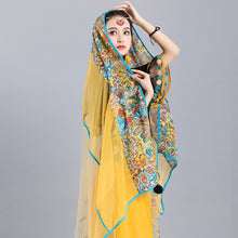 Load image into Gallery viewer, Summer New Ethnic Style Retro Printed Mesh Tassel Versatile Scarf Multi functional Shawl
