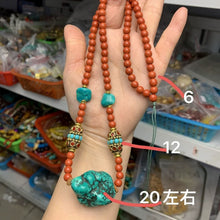 Load image into Gallery viewer, New Tibetan Ethnic Style Handmade Beeswax Turquoise Inlaid Nepalese Accessories Neck Hanging Sweater Chain
