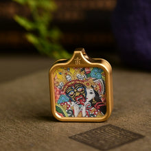 Load image into Gallery viewer, Thangka Painted Zakiram Pendant
