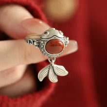 Load image into Gallery viewer, 925 Silver Retro New Tibet Style Lucky Little Fat Fish Koi Ring
