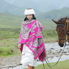 Load image into Gallery viewer, Nepal Cashew Flower Shawl Ethnic Style Scarf Cape Female Thickened Warm Cape
