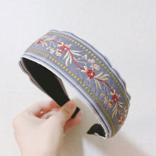 Load image into Gallery viewer, Ethnic Style Embroidery Headband, Retro Hair Accessories, Knotted in The Middle, Wide Edge Headband
