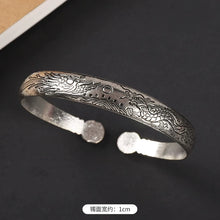 Load image into Gallery viewer, Handmade Miao Silver Old Bracelet Female Ethnic Style Retro Court Chinese Sculpture Ancient Silver Bracelet Personality Exotic Bracelet
