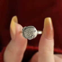 Load image into Gallery viewer, 925 Silver Retro New Good Luck Koi Small Carp Ring Opening Adjustment Niche Design
