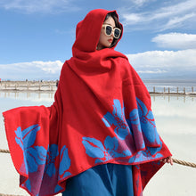 Load image into Gallery viewer, Tibetan Cold Protection Thickened Split Shawl Cloak Autumn and Winter Long Warm Scarf Women&#39;s Cloak
