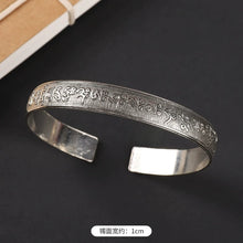 Load image into Gallery viewer, Handmade Miao Silver Old Bracelet Female Ethnic Style Retro Court Chinese Sculpture Ancient Silver Bracelet Personality Exotic Bracelet
