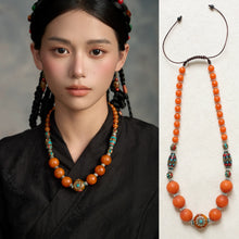 Load image into Gallery viewer, Tibetan Jewelry Nepalese Necklace, Tibetan Beeswax Necklace Original Design Ethnic Style
