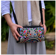 Load image into Gallery viewer, Ethnic Style Classic Embroidery Bag, Three-layer Zipper Bag, Cross-body Embroidery Small Bag
