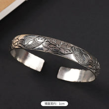 Load image into Gallery viewer, Handmade Miao Silver Old Bracelet Female Ethnic Style Retro Court Chinese Sculpture Ancient Silver Bracelet Personality Exotic Bracelet

