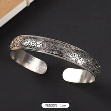 Load image into Gallery viewer, Handmade Miao Silver Old Bracelet Female Ethnic Style Retro Court Chinese Sculpture Ancient Silver Bracelet Personality Exotic Bracelet
