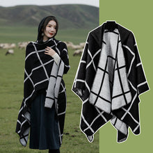 Load image into Gallery viewer, Hooded Cloak Shawl Coffee Premium Tibet Scarf
