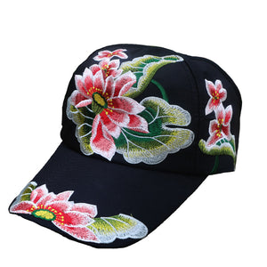Ethnic Embroidered Floral Style Baseball Cap Hat