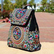 Load image into Gallery viewer, Ethnic Embroidered Backpack Ladies New Large-capacity Canvas Travel Bag Fashion Backpack
