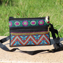 Load image into Gallery viewer, Ethnic Embroidery Single Shoulder Crossbody Bag Double Layer Zipper Bag
