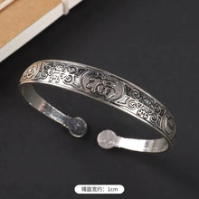 Load image into Gallery viewer, Handmade Miao Silver Old Bracelet Female Ethnic Style Retro Court Chinese Sculpture Ancient Silver Bracelet Personality Exotic Bracelet
