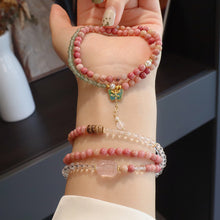 Load image into Gallery viewer, New Tibetan Natural Red Stone Multi-circle Bracelet Powder Crystal Star Moon Bodhi Olive Multi-circle Bracelet
