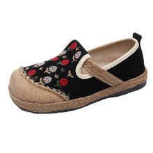 Load image into Gallery viewer, New Women&#39;s Embroidered Linen Flat Shoes
