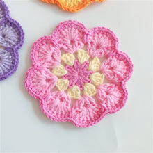 Load image into Gallery viewer, Hand-crocheted Coaster Cute Phoenix Tail Flower Coaster Tea Mat Wool Woven Hand Crochet Flower Piece
