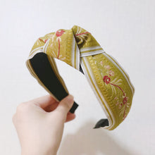 Load image into Gallery viewer, Ethnic Style Embroidery Headband, Retro Hair Accessories, Knotted in The Middle, Wide Edge Headband
