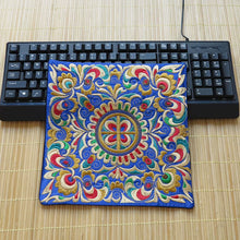 Load image into Gallery viewer, Ethnic Style Embroidery Placemat Yi Fabric Embroidery Heat Insulation Mat Tea Square Mat Table Coffee Table Anti-scalding and Non-slip Mat
