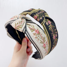 Load image into Gallery viewer, Ethnic Style Embroidery Headband, Retro Hair Accessories, Knotted in The Middle, Wide Edge Headband
